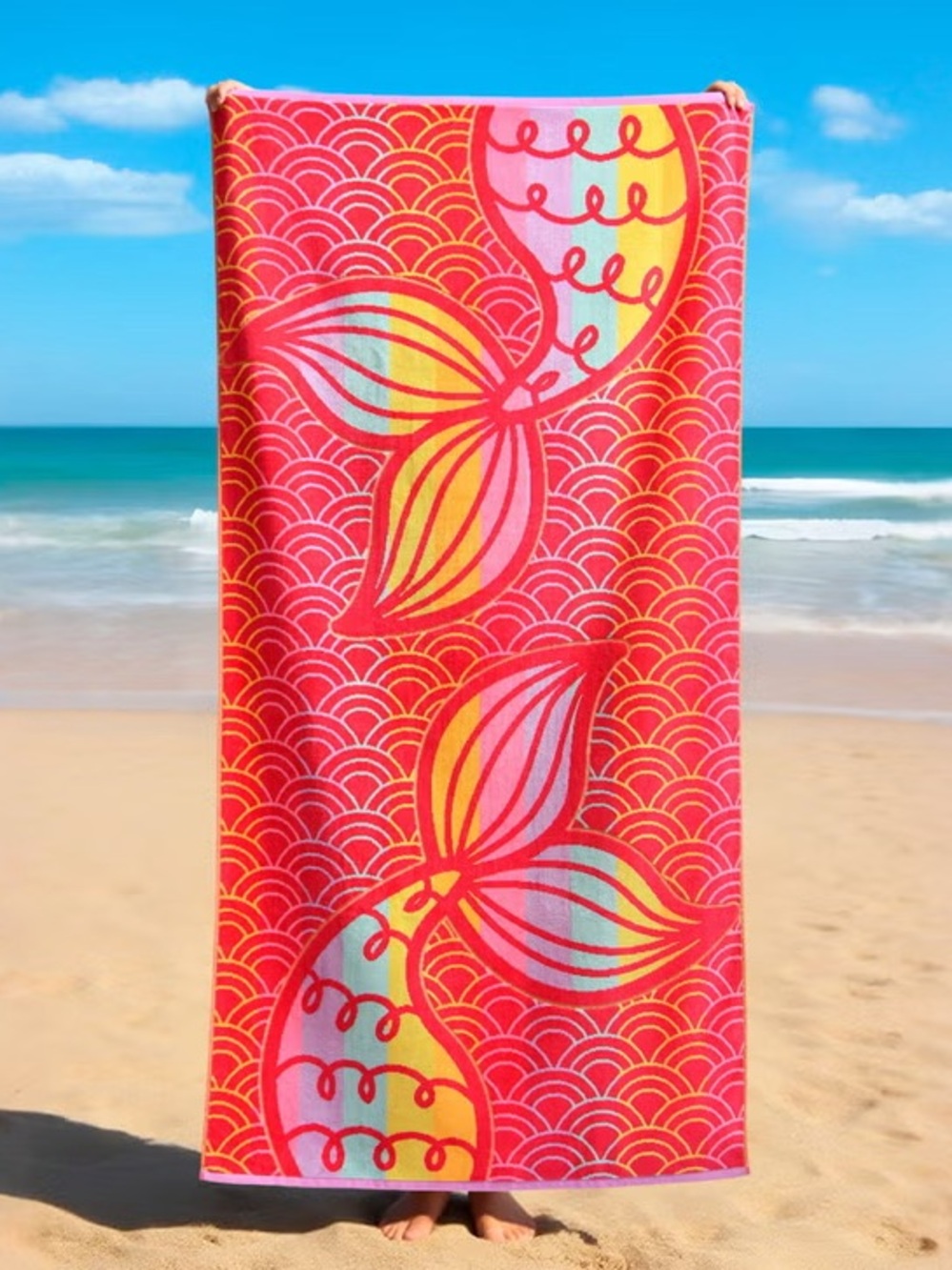 Loftex Kids Mermaid Beach Towel 30x60 100% Cotton NWT